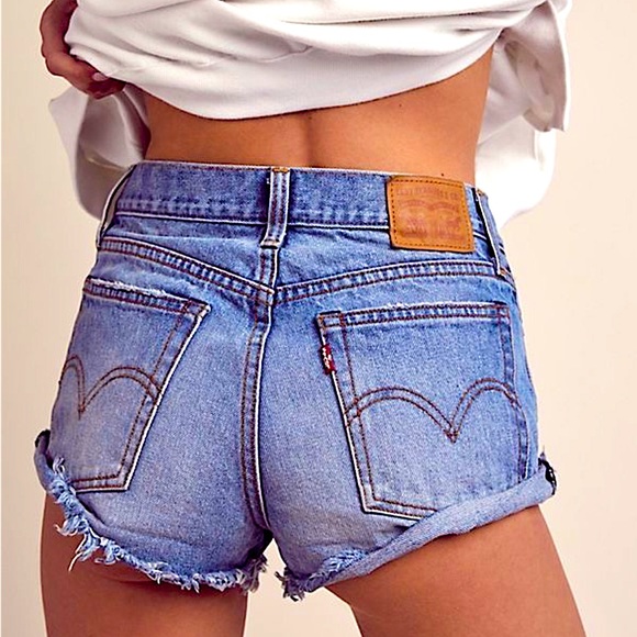 Vintage Levi’s 569 rolled cuff Jean shorts sz 28 - Picture 11 of 13